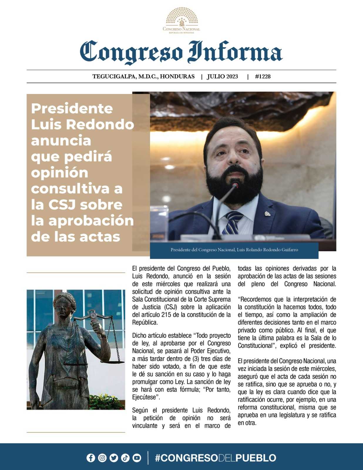 Presidente pedirá opinión consultiva a la CSJ sobre la aprobación de las actas 